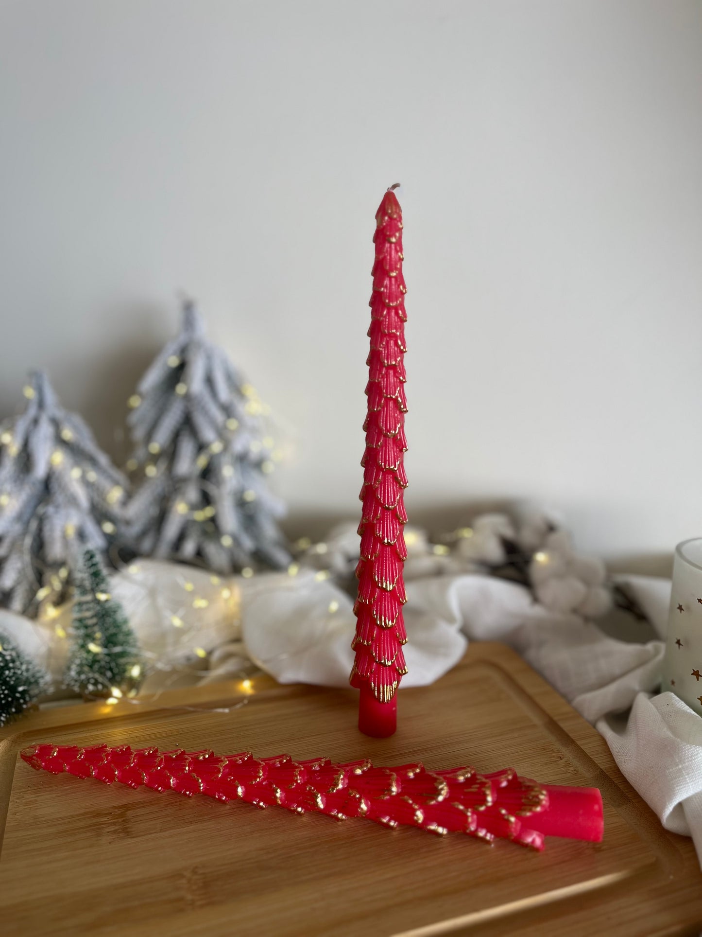 Christmas Set of 2 Tree Candles 25cm