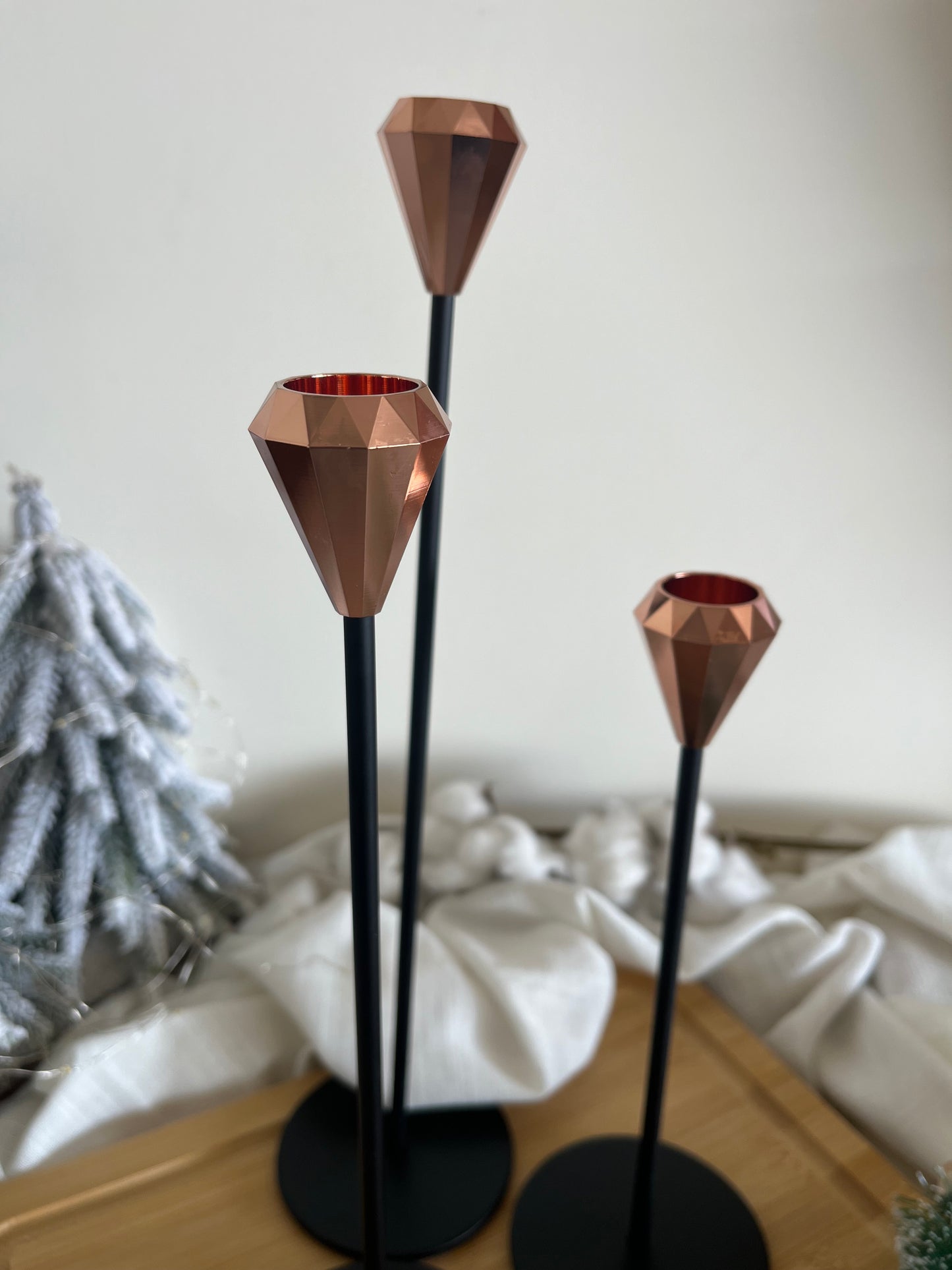 Diamond Candle Holder Set of 3