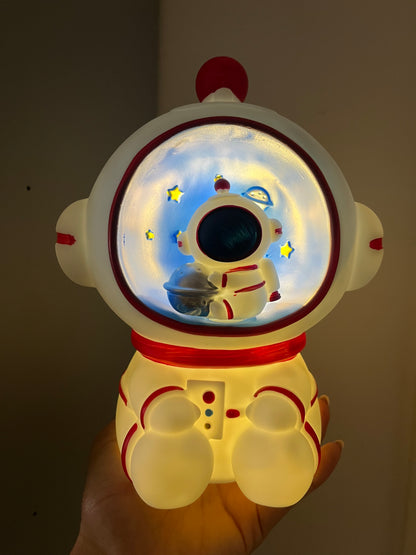 Astronaut Piggy Bank & Led Lamp