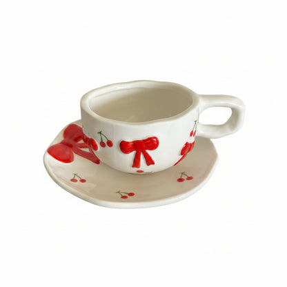 Handmade Bow Mug with Plate