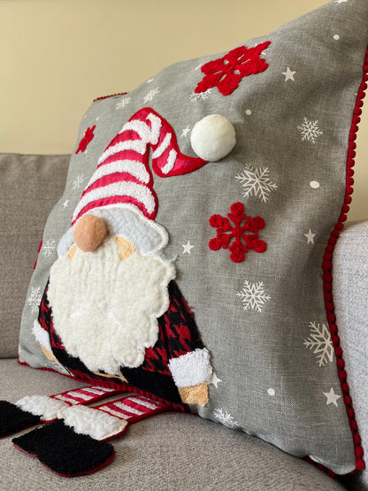 Christmas 3D Gnome Cushion Cover 45x45cm