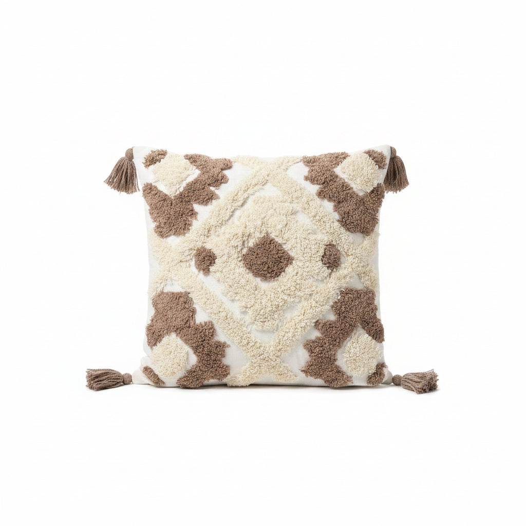 Boho Beige, Greige & Brown Cushion Cover & Filling