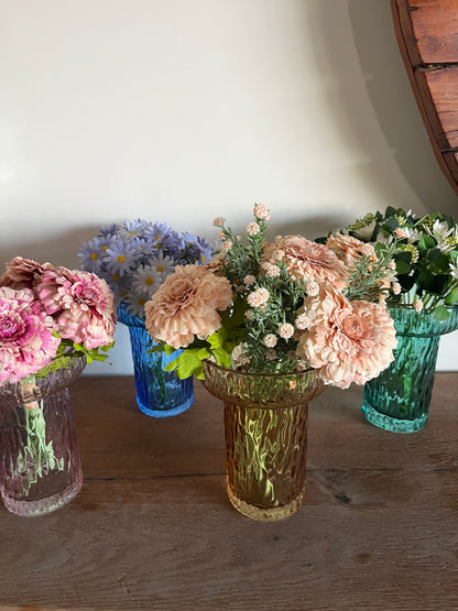 Ribbed Wide Glass Vase