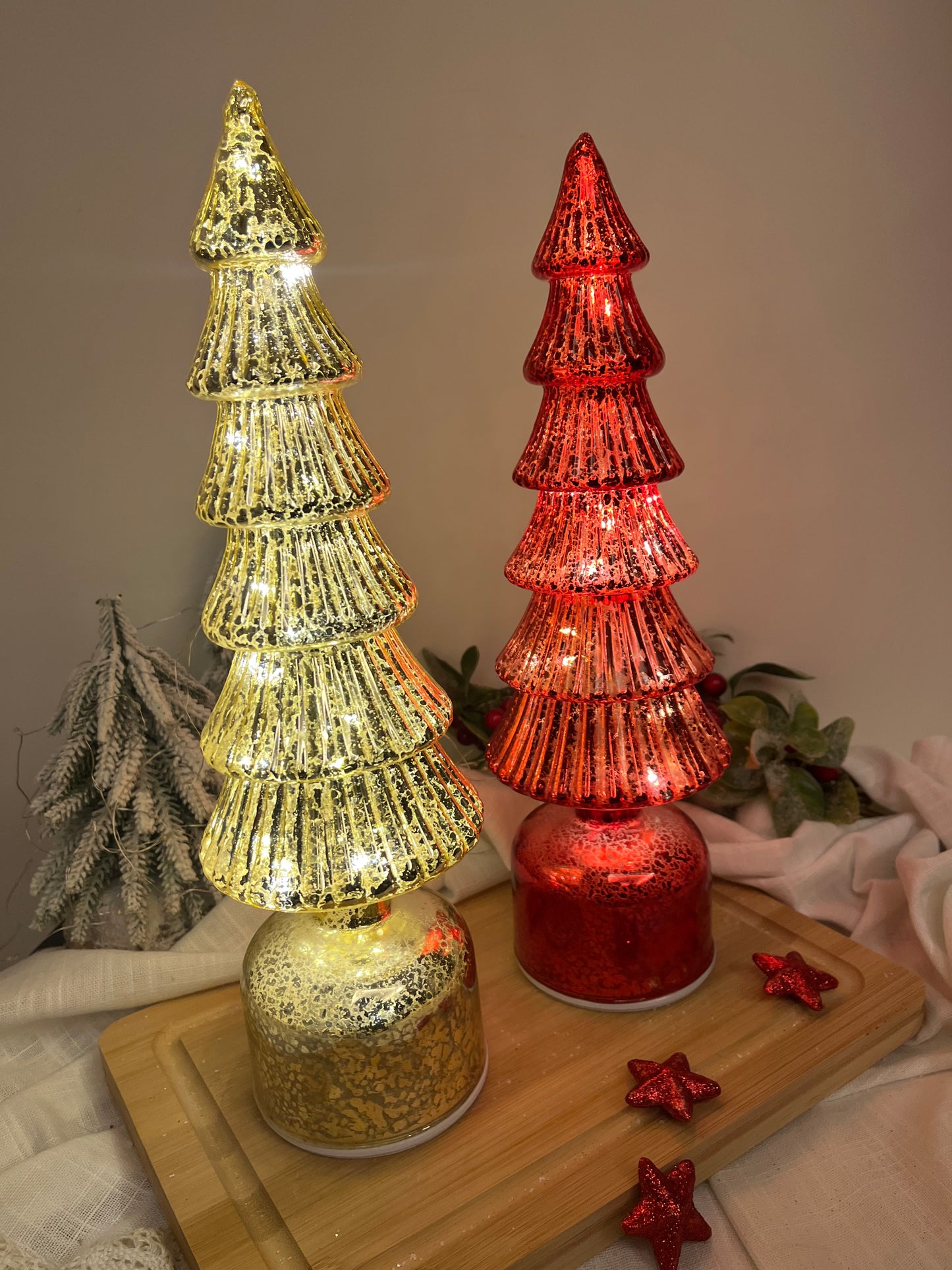 Christmas Lighting & Turning Glass Tree