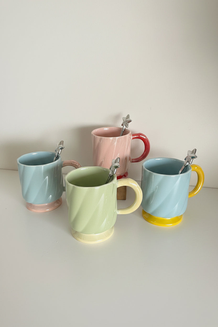 Colorful Shiny Mug with Star Spoon