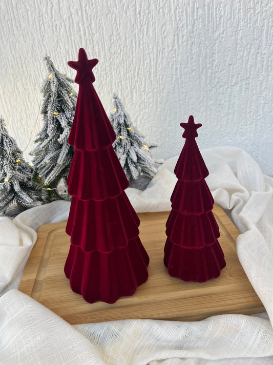 Christmas Decorative Burgundy Velvet Tree