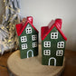 Christmas Green & Red House with lights