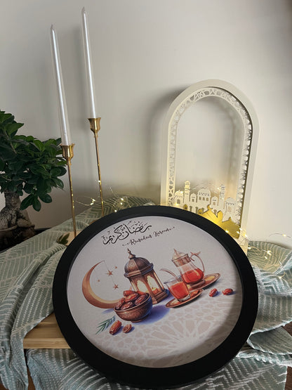 Ramadan Wooden Round Tray