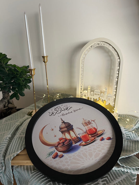 Ramadan Wooden Round Tray