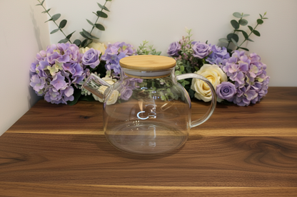 Glass Coffee Pot with wooden cover