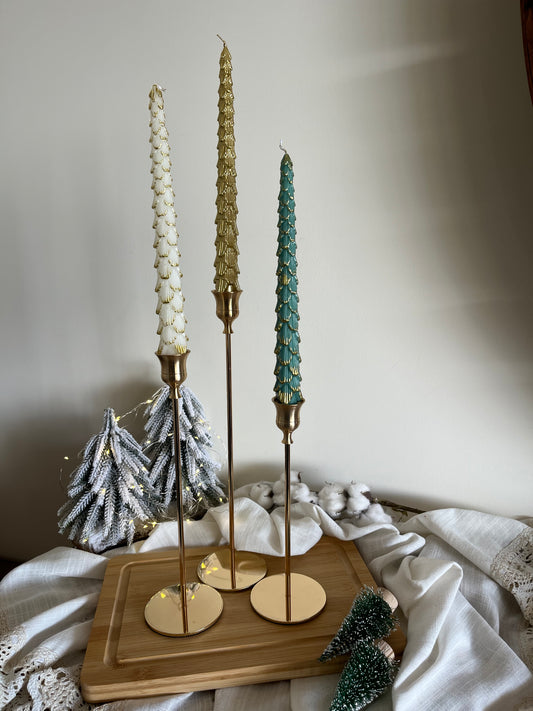 Christmas Set of 2 Tree Candles 25cm