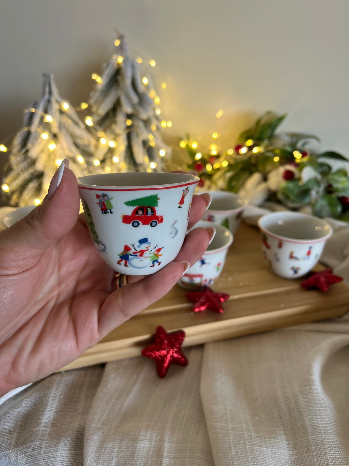 Christmas Coffee Cups Set of 12