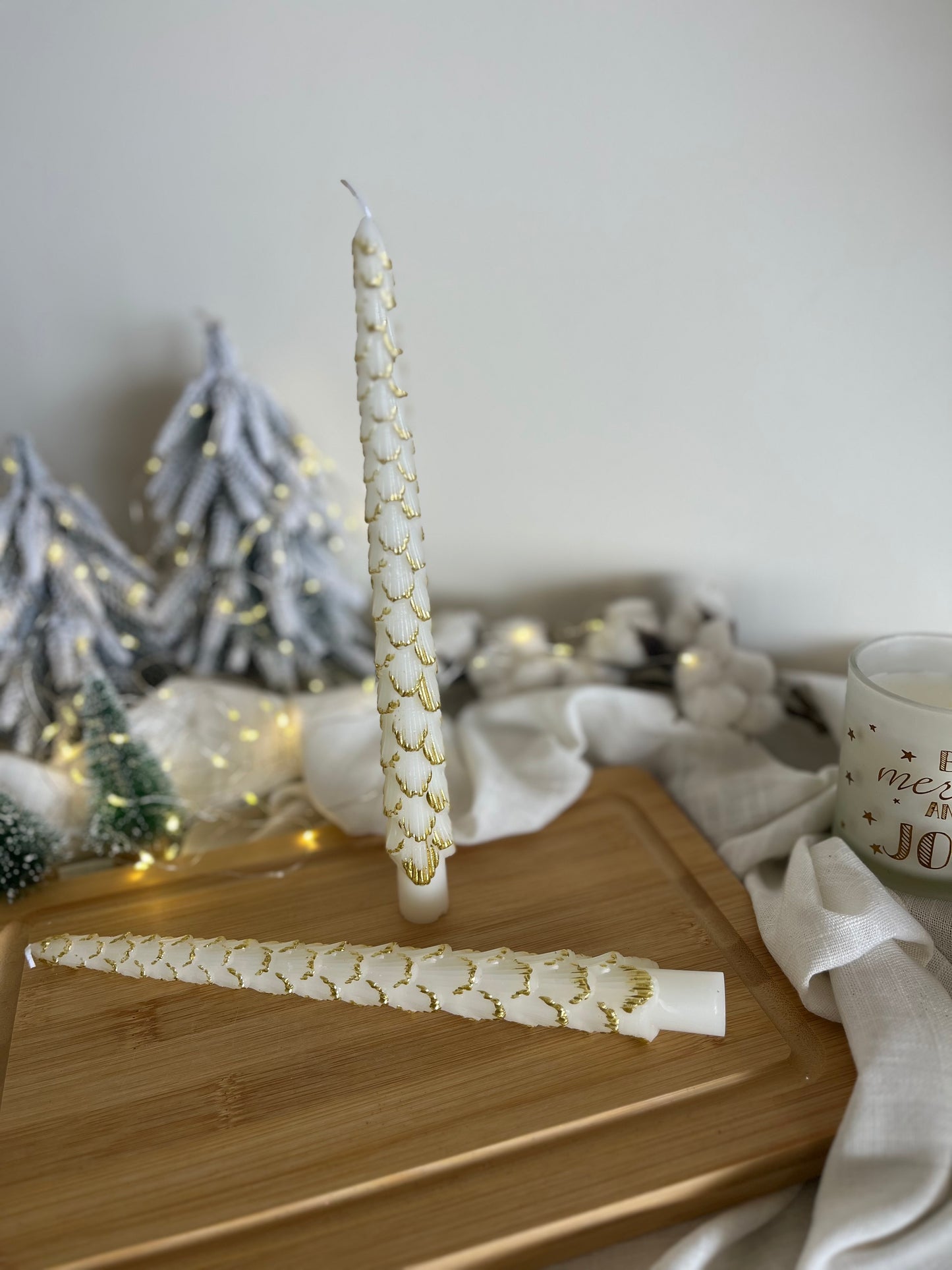 Christmas Set of 2 Tree Candles 25cm