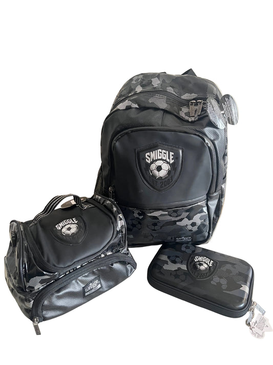 Smiggle Black Football Backpack 3 pieces set