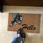 “Hello” Blue shoes Doormat