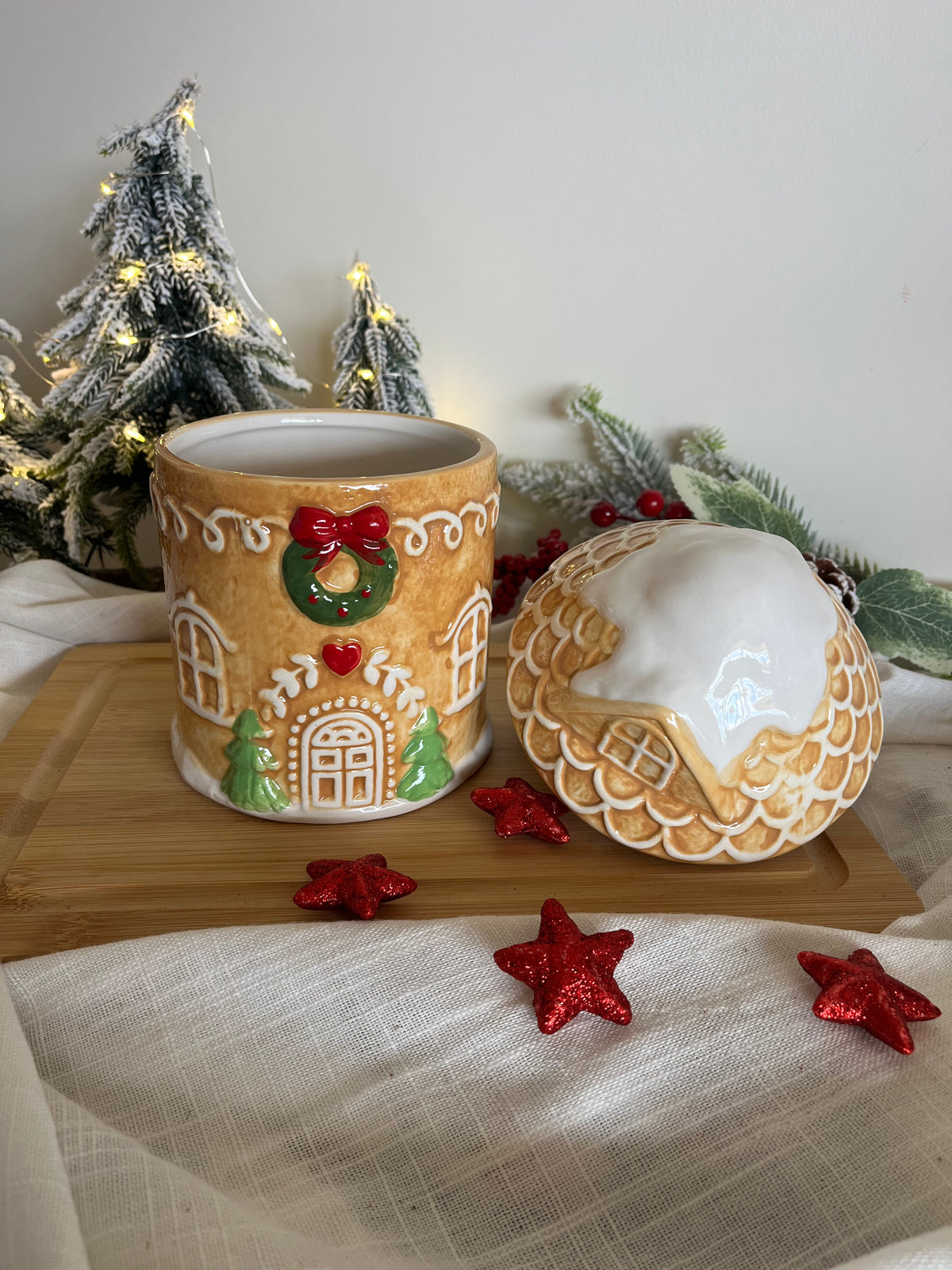 Christmas Gingerbread House Container Jar