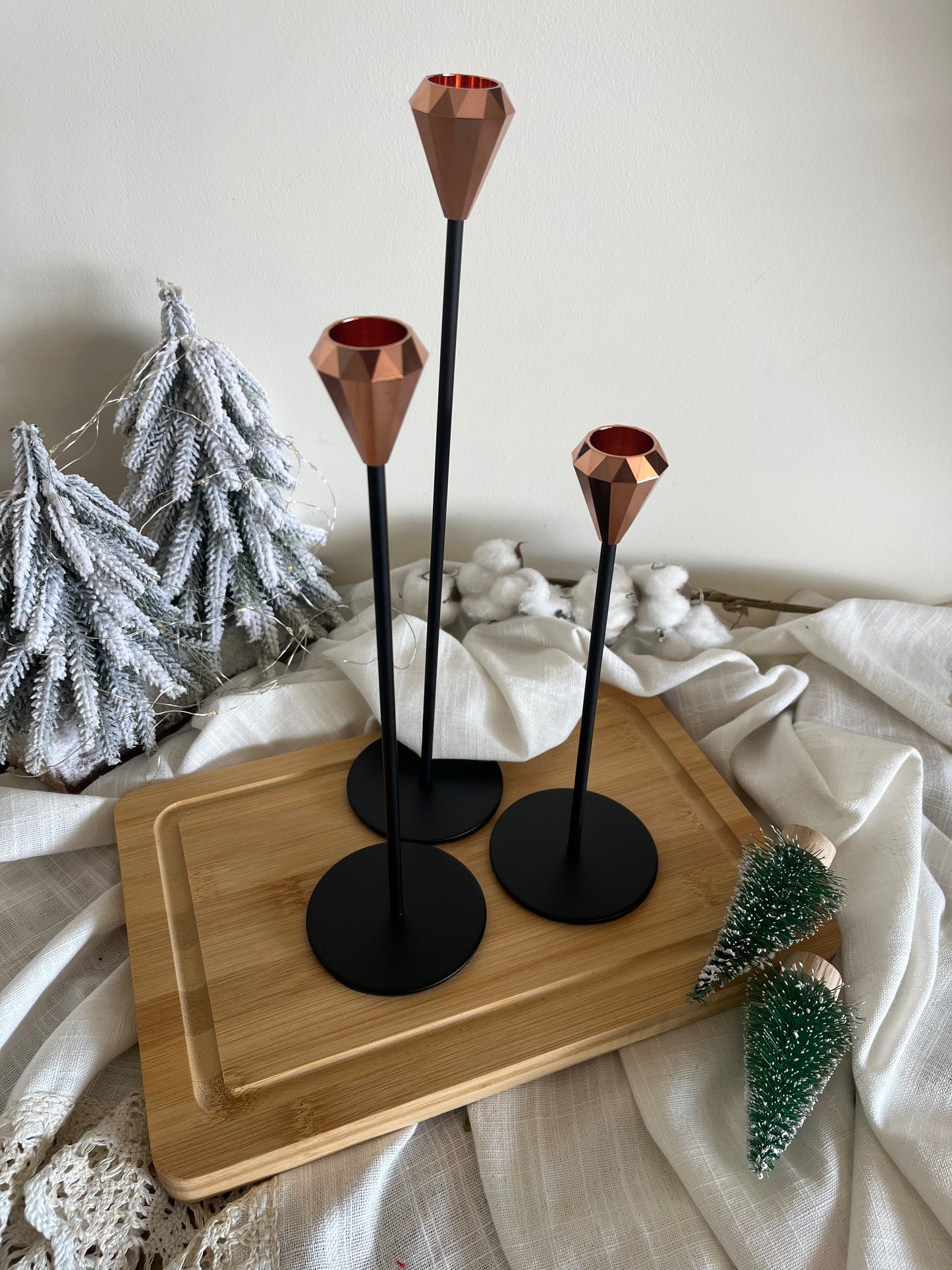 Diamond Candle Holder Set of 3