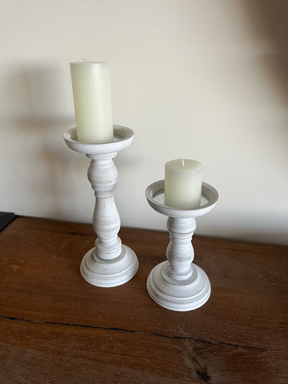 White Vintage Candle holders set