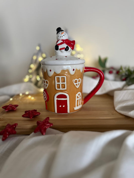 Christmas House Mug with Cover