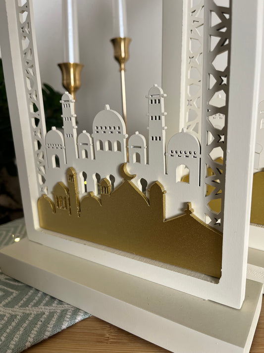 Ramadan Wooden Decoration Gold & White