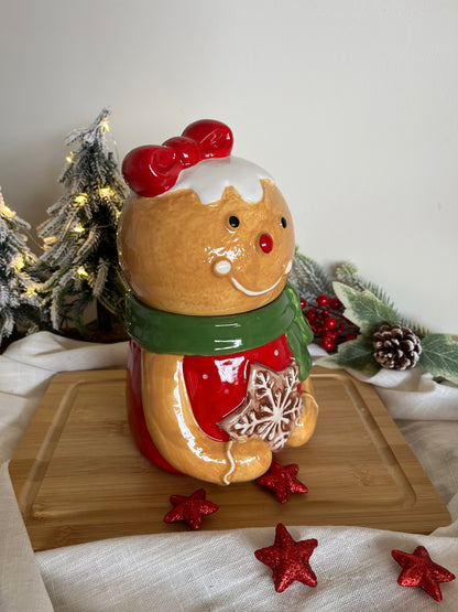 Christmas Gingerbread Container Jar
