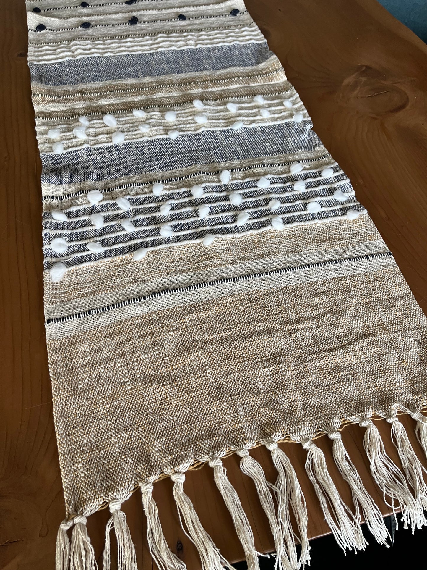 Natural Earth Tone Artisan Table Runner