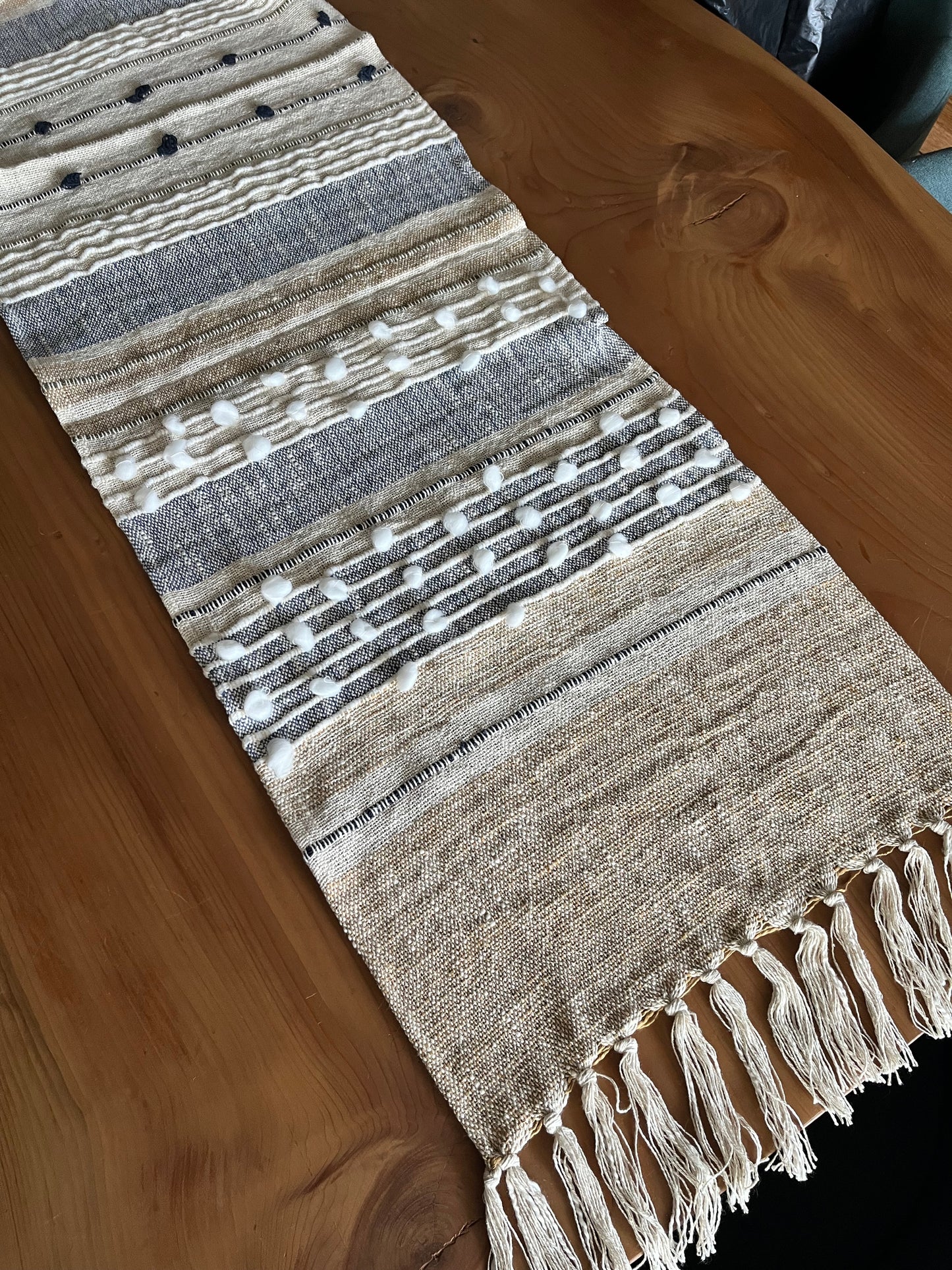 Natural Earth Tone Artisan Table Runner