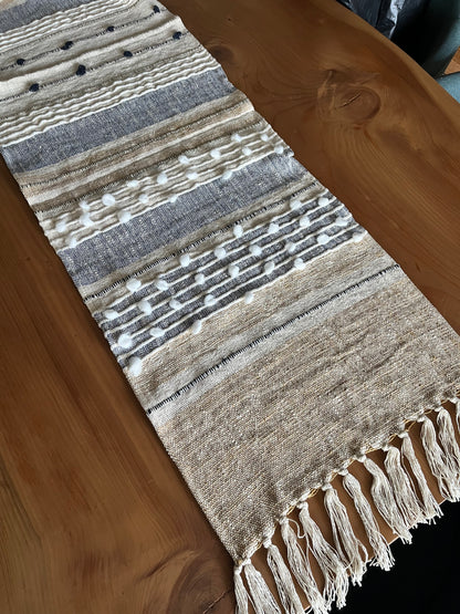 Natural Earth Tone Artisan Table Runner