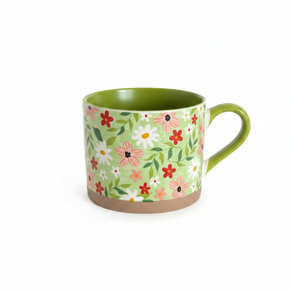 Large Flowery Colorful Mug