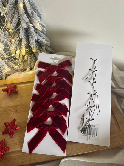 Christmas Velvet Burgundy Bows