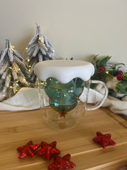 Christmas 3D Tree Double Glass Mug