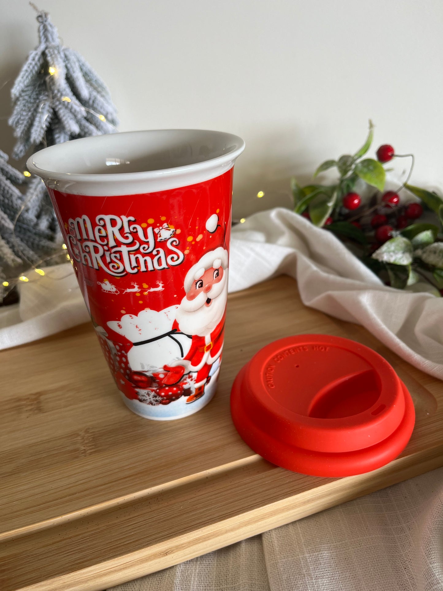 Christmas Ceramic Mug with Silicone Cover in a box