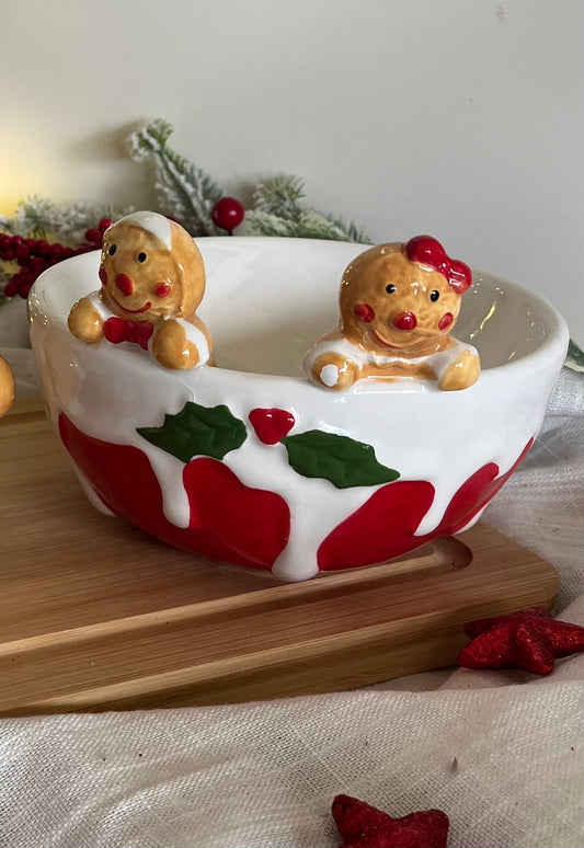 Christmas Gingerbread Large Serving Bowl