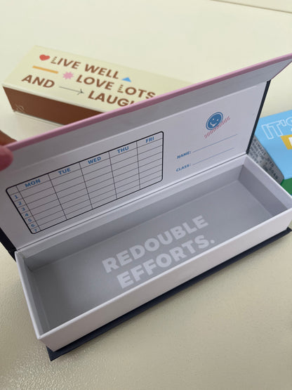 Pencil Case with a message & planner