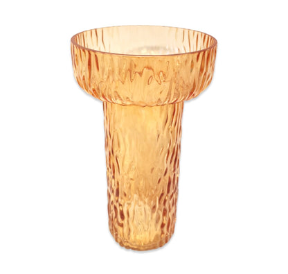 Ribbed Wide Glass Vase