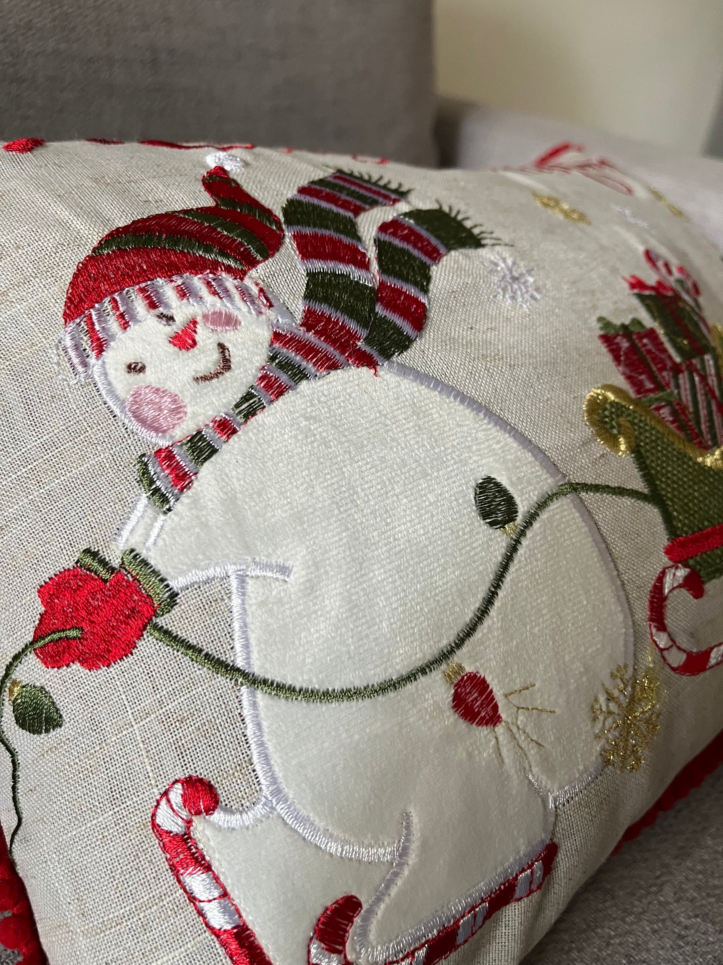Christmas Snowman Cushion Cover 30x50cm