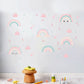 Pastel Smiley Rainbows Wall Decal