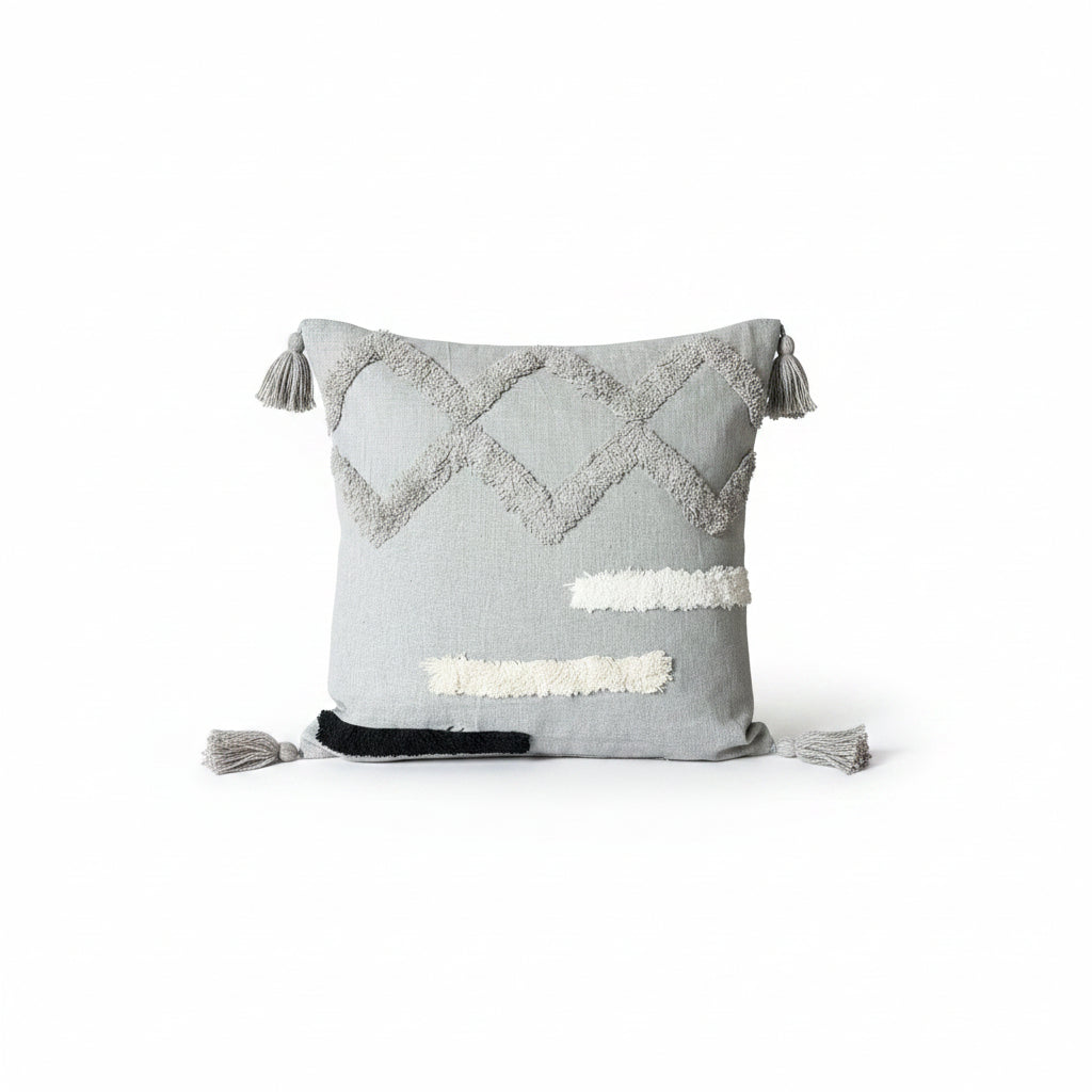 Boho Grey Cushion Cover & Filling