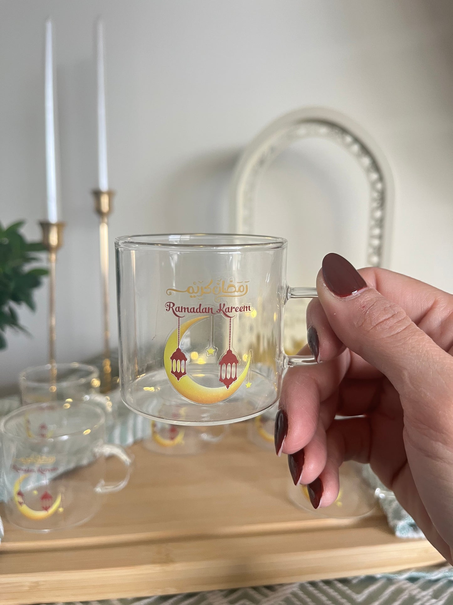 Ramadan Set of 6 Glass Coffee Cups