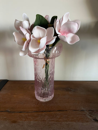 Ribbed Wide Glass Vase
