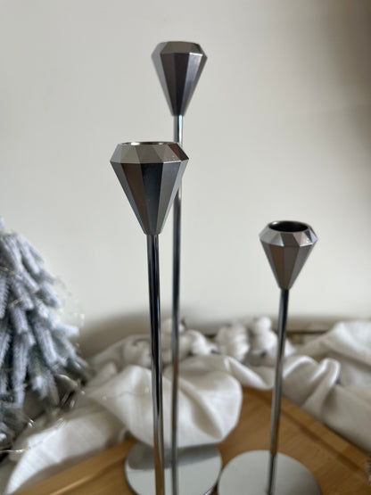 Diamond Candle Holder Set of 3