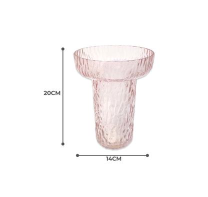 Ribbed Wide Glass Vase