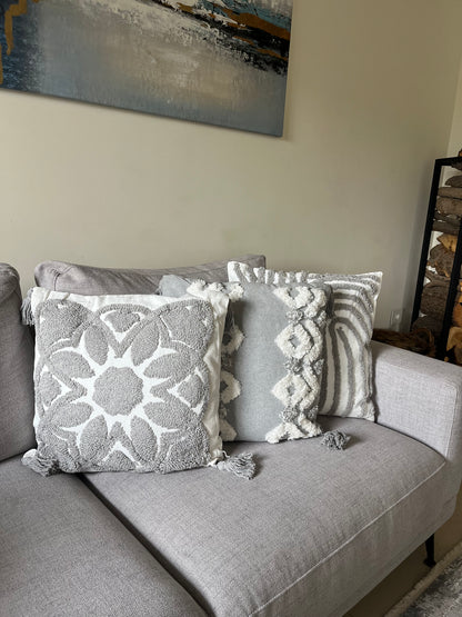 Boho Grey Cushion Cover & Filling