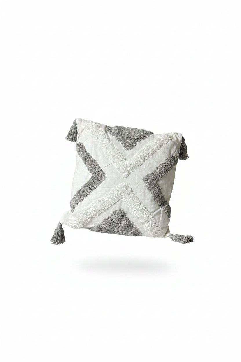 Boho Grey Cushion Cover & Filling
