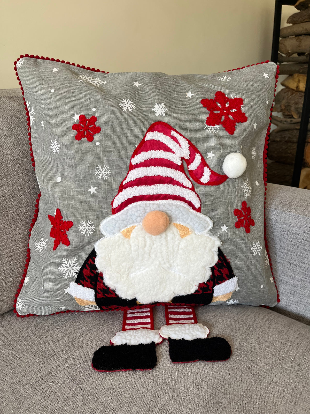 Christmas 3D Gnome Cushion Cover 45x45cm