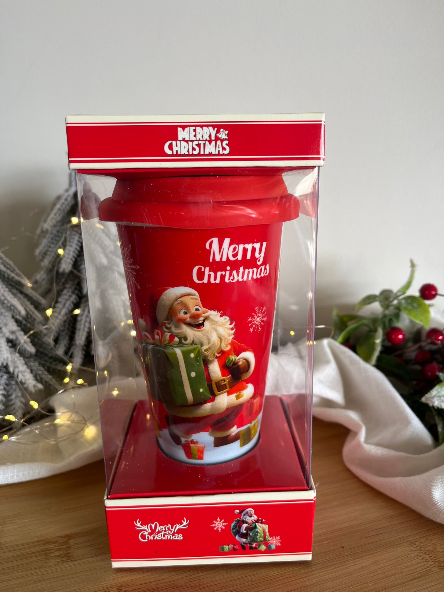 Christmas Ceramic Mug with Silicone Cover in a box