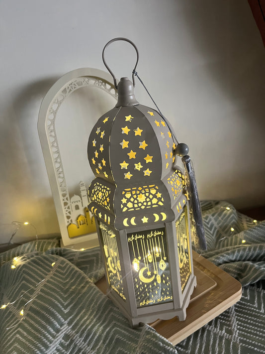 Ramadan Metal Lantern with Lights & Music