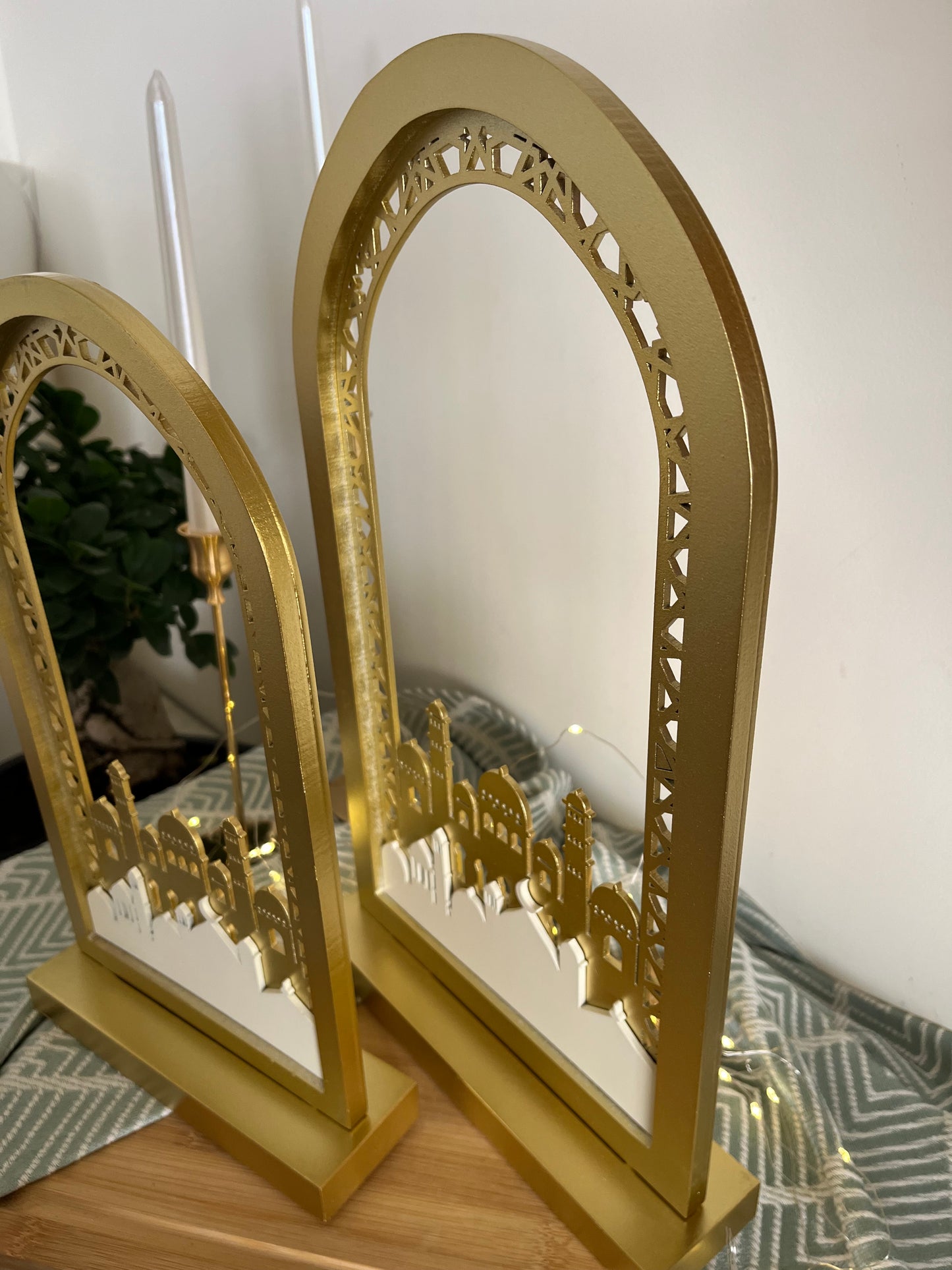 Ramadan Wooden Decoration Gold & White