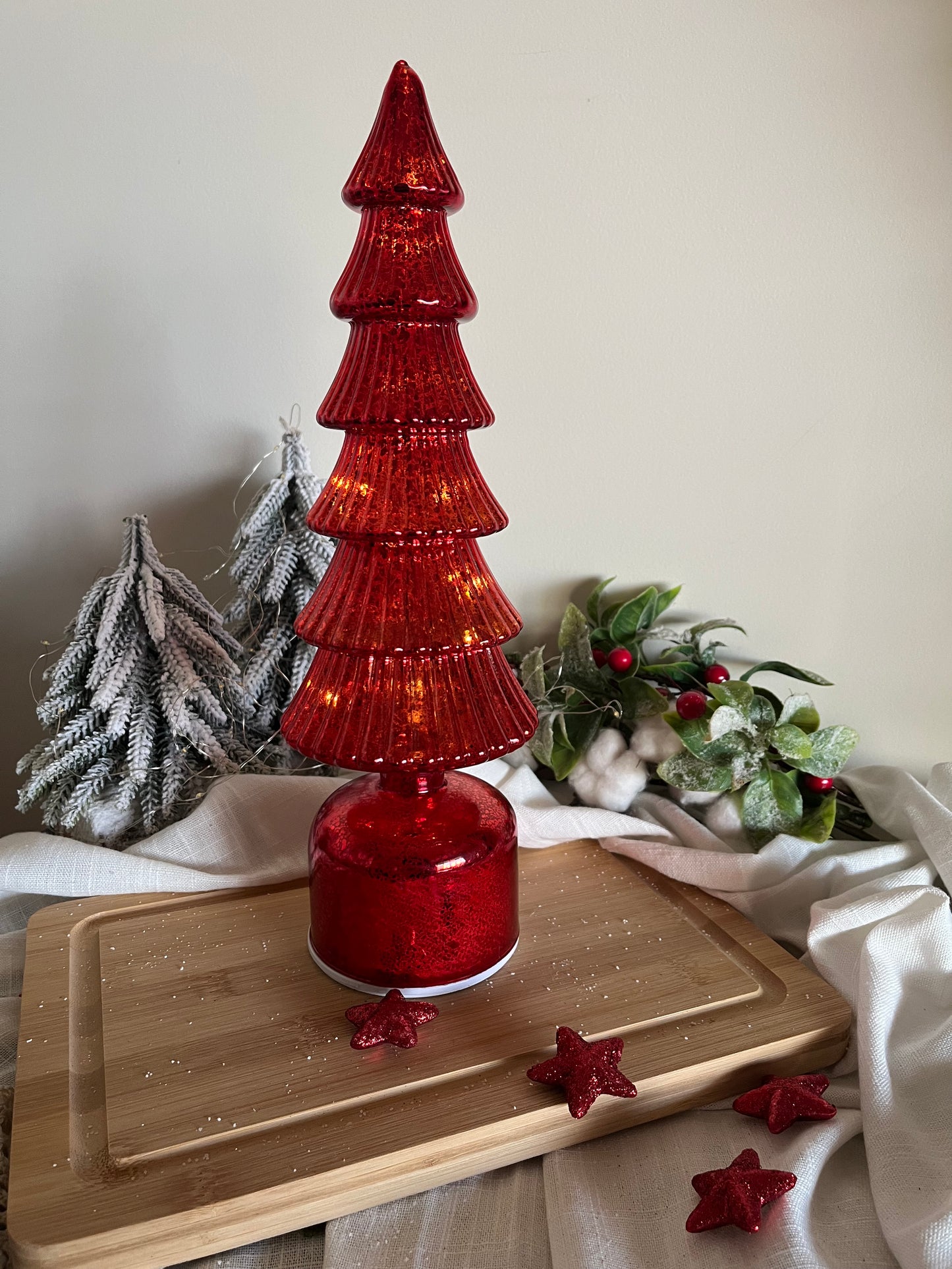 Christmas Lighting & Turning Glass Tree