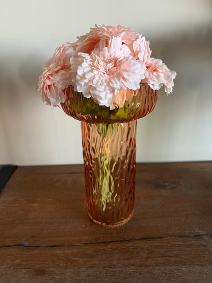 Ribbed Wide Glass Vase